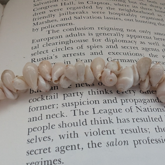 Elegant Cream Beaded Shell Necklace - Picture 8 of 9